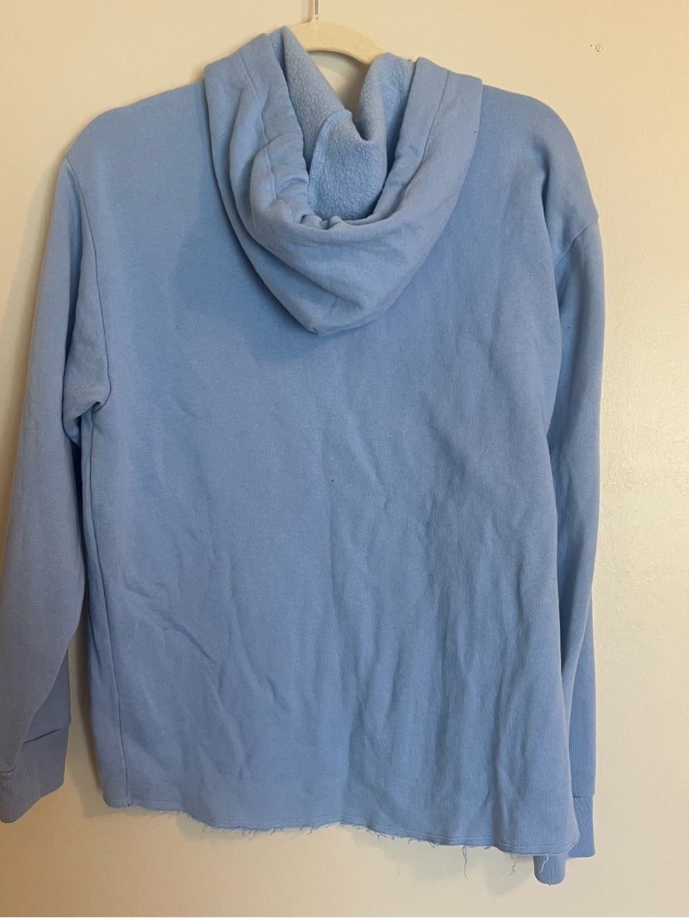 PINK Victoria's Secret Sky Blue Pullover Hoodie with raw hem - Picture 9 of 10